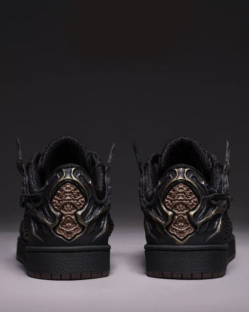 Techwear Armor-Textured Low-Top Sneakers
