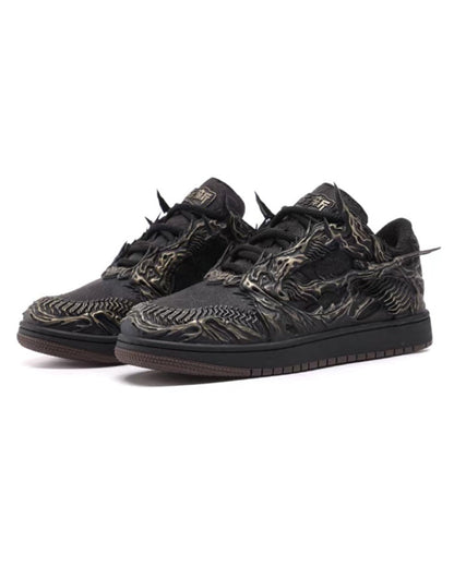 Techwear Armor-Textured Low-Top Sneakers