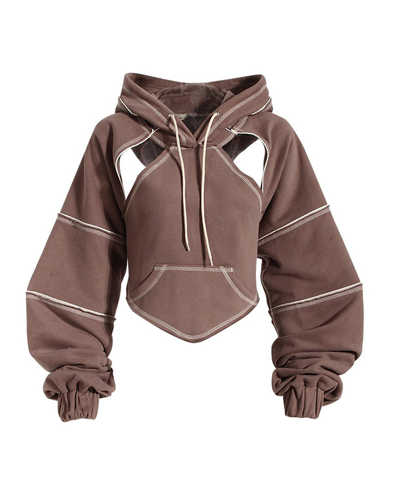 Darkwear Cutout Crop Hoodie