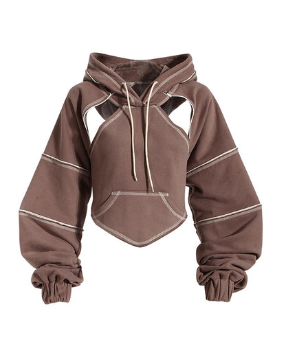 Darkwear Cutout Crop Hoodie