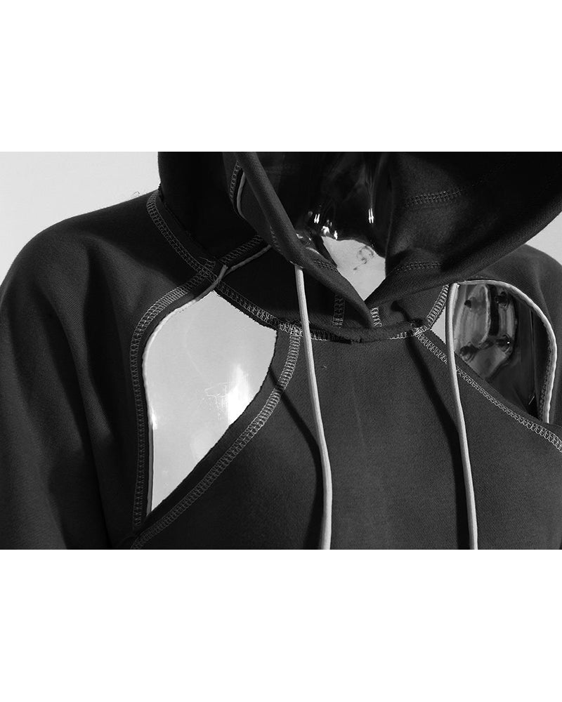 Darkwear Cutout Crop Hoodie