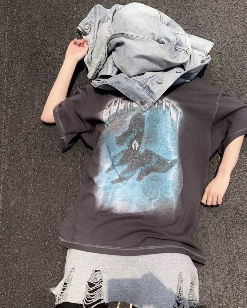 Darkwear Distressed Frayed Hem Base Layer Sleeveless T-Shirt