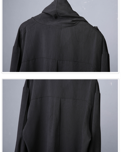 Darkwear Style Japanese Urban Scarf Collar Shirt