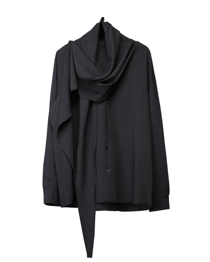 Darkwear Style Japanese Urban Scarf Collar Shirt