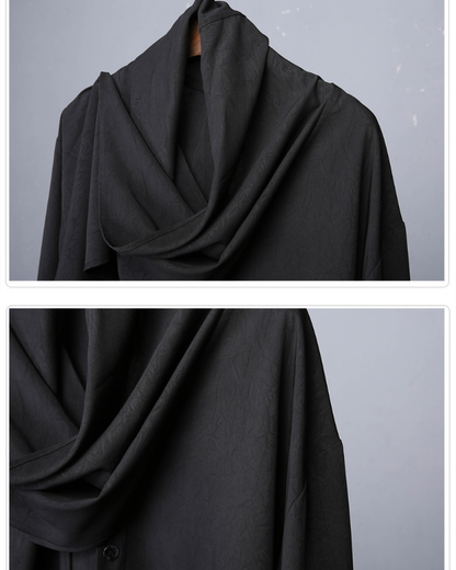 Darkwear Style Japanese Urban Scarf Collar Shirt