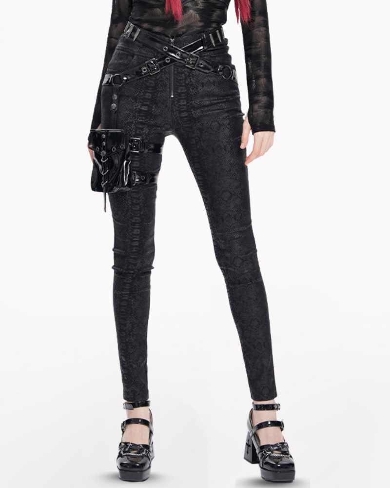 Darkwear Detachable Leg Bags Women Punk Pants