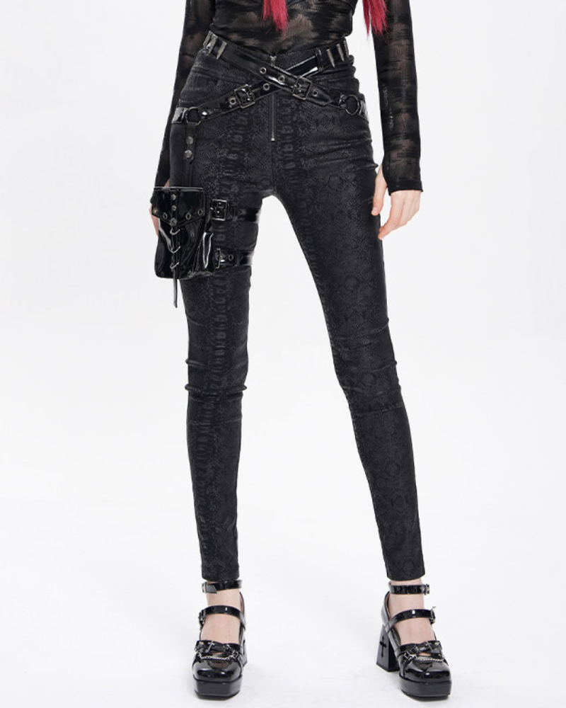 Darkwear Detachable Leg Bags Women Punk Pants