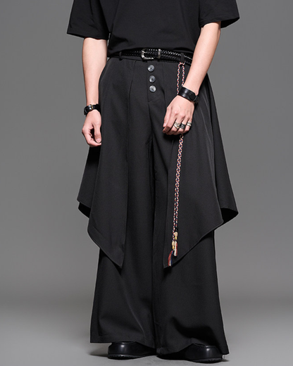 Darkwear Japanese-Style Fake Two-Piece Hakama Pants