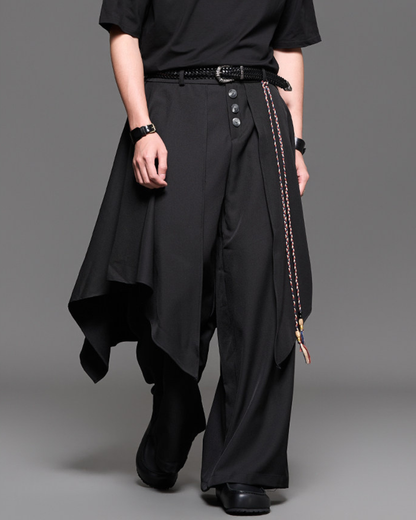 Darkwear Japanese-Style Fake Two-Piece Hakama Pants