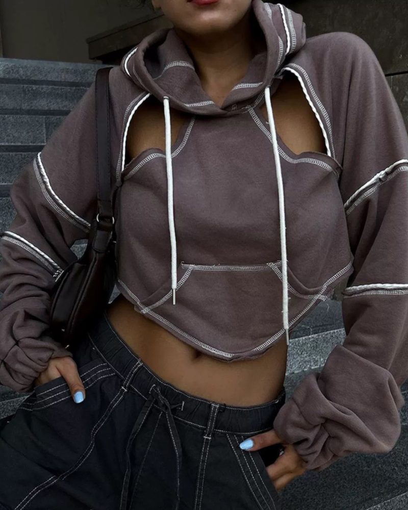 Darkwear Cutout Crop Hoodie