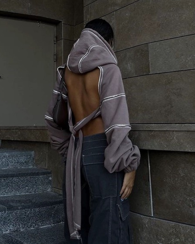Darkwear Cutout Crop Hoodie