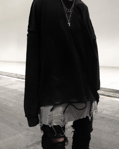 Darkwear Distressed Frayed Hem Base Layer Sleeveless T-Shirt