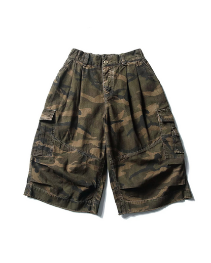 Denim Style Camo Cargo Shorts | Baggy Jorts