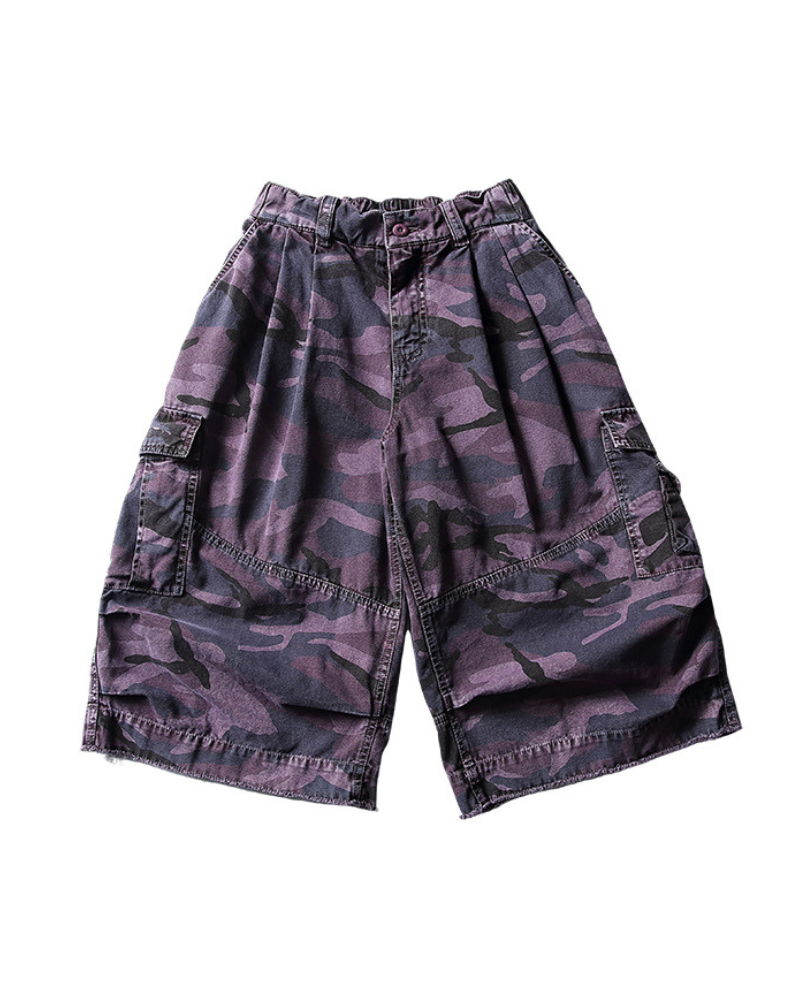 Denim Style Camo Cargo Shorts | Baggy Jorts