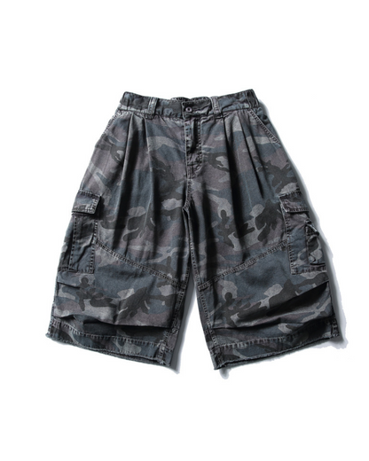 Denim Style Camo Cargo Shorts | Baggy Jorts