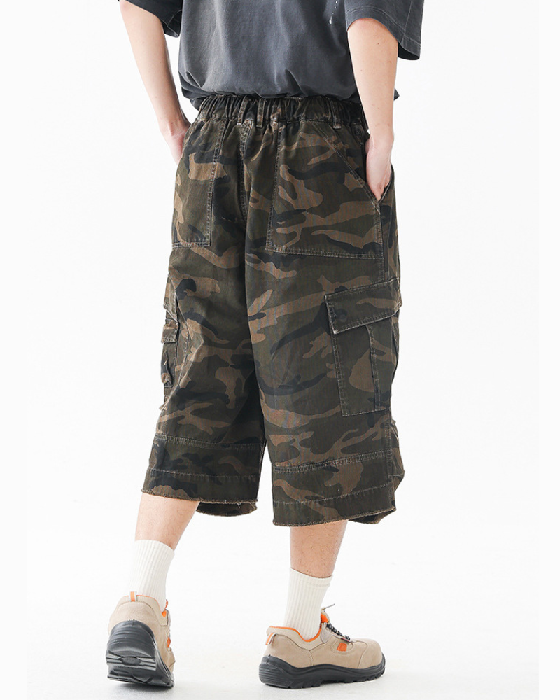 Denim Style Camo Cargo Shorts | Baggy Jorts