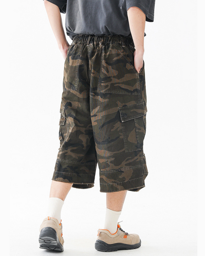 Denim Style Camo Cargo Shorts | Baggy Jorts