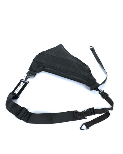 Functional Detachable Black Sling Chest Bag
