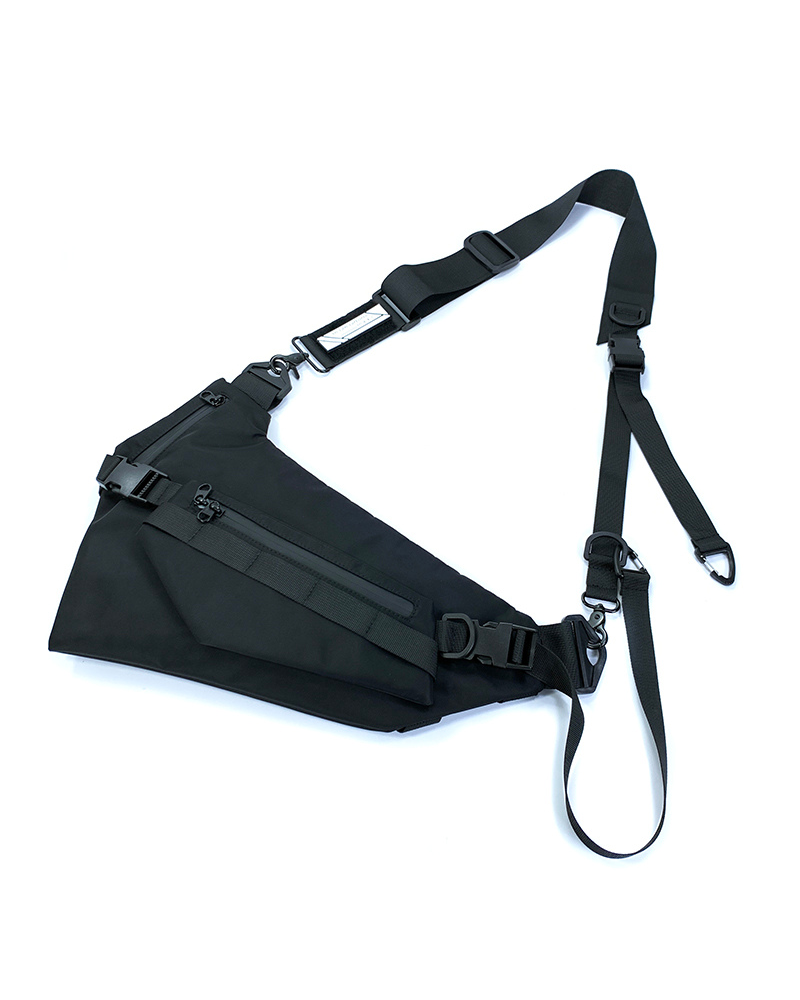 Functional Detachable Black Sling Chest Bag