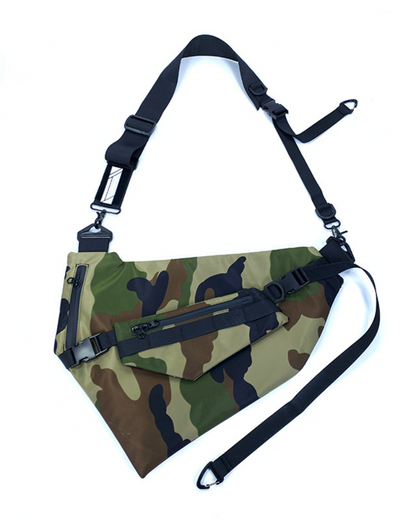 Functional Detachable Black Sling Chest Bag