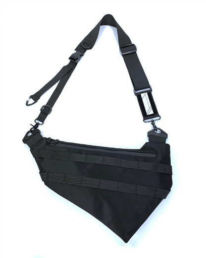 Functional Detachable Black Sling Chest Bag