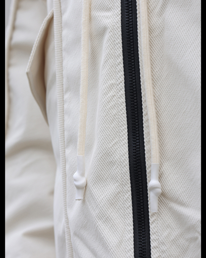 Street Drawstring Pleated Balaclava Hooded Trench Coat