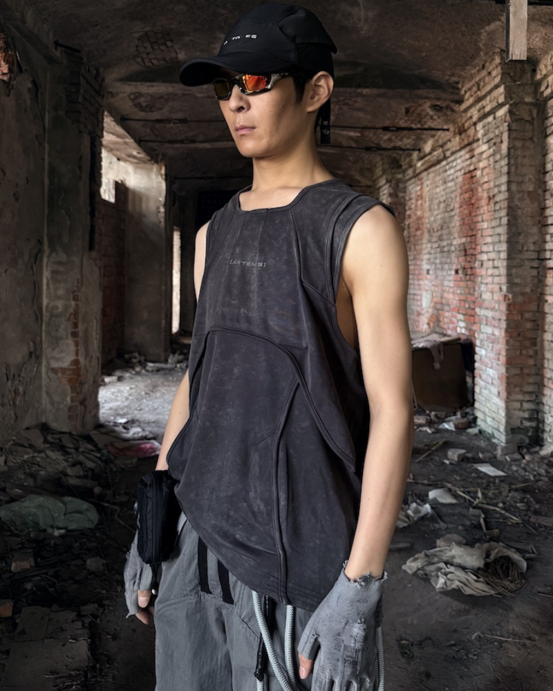 Dune Wasteland Deconstructed Splicing Sleeveless T-Shirt