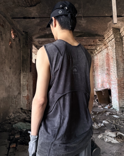 Dune Wasteland Deconstructed Splicing Sleeveless T-Shirt