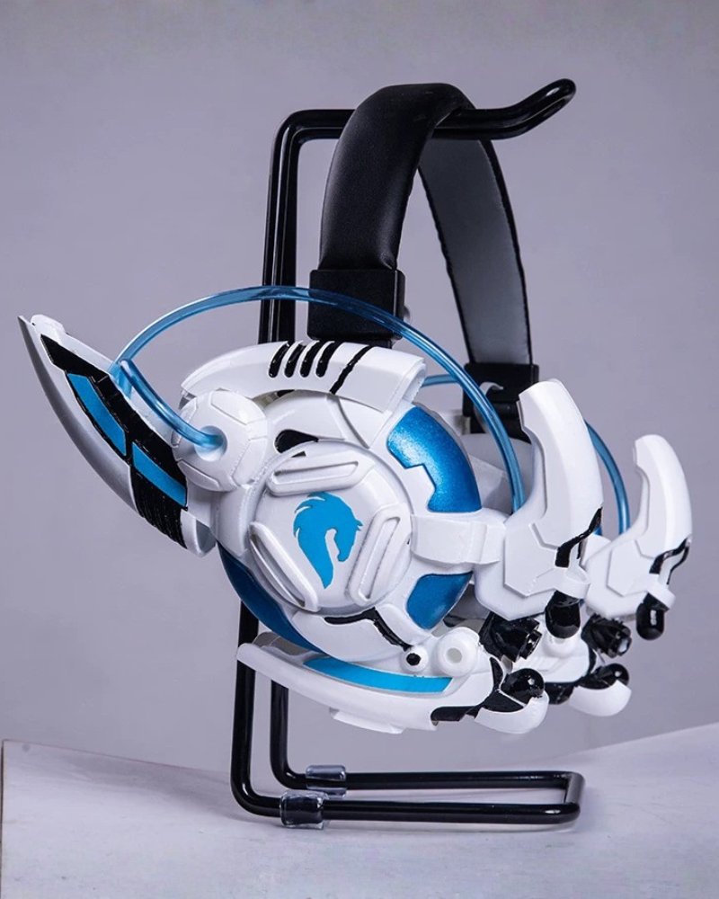 Fallen Angel Futuristic Cosplay Cyberpunk White Headband And Mask (Sold Separately)