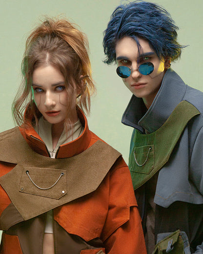 XIPHEVIL Cyberpunk Outfits Far-Off Vanguard Multi-Pocket Jacket