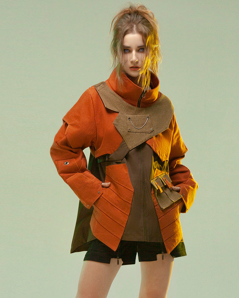 XIPHEVIL Cyberpunk Outfits Far-Off Vanguard Multi-Pocket Jacket