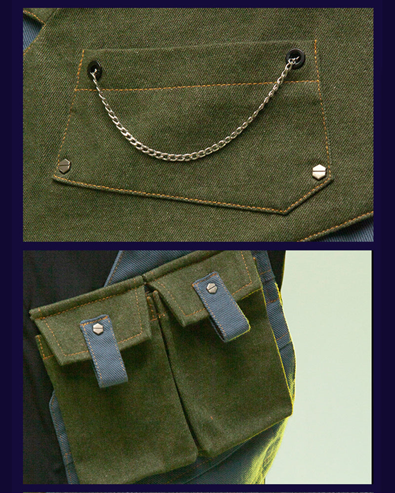 XIPHEVIL Cyberpunk Outfits Far-Off Vanguard Multi-Pocket Jacket