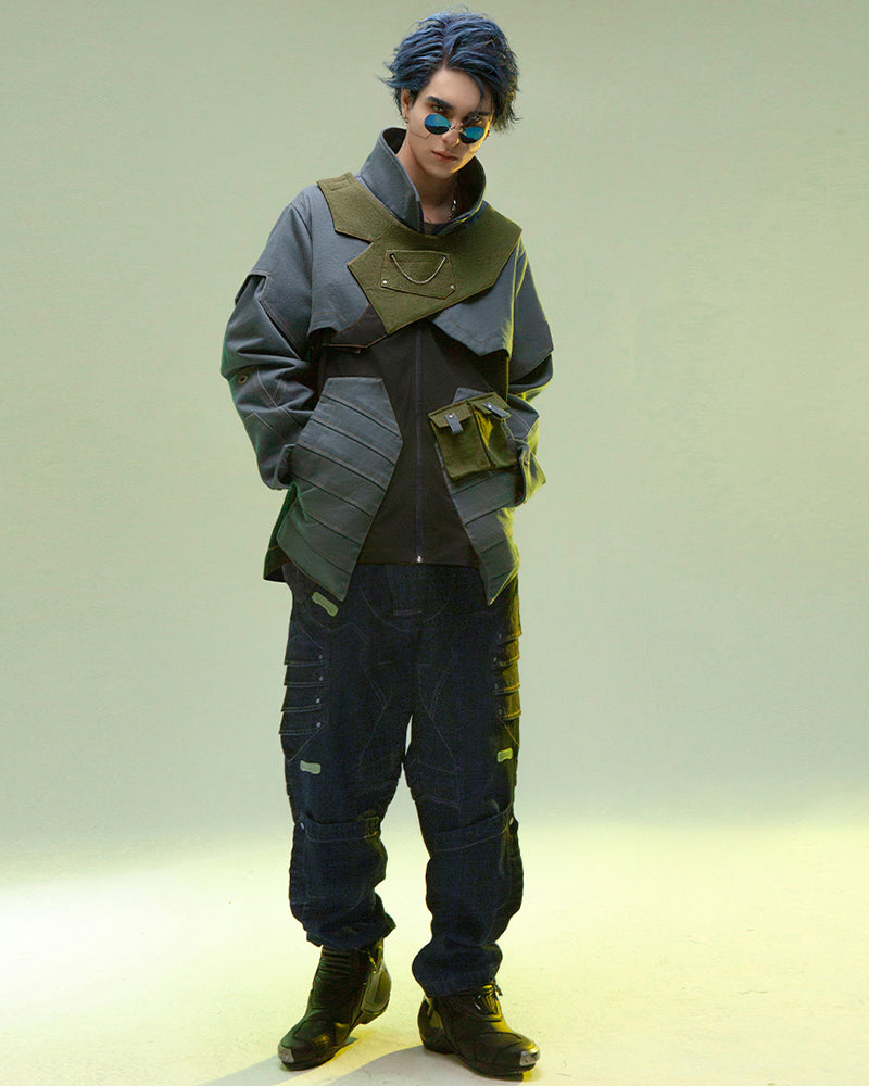 XIPHEVIL Cyberpunk Outfits Far-Off Vanguard Multi-Pocket Jacket