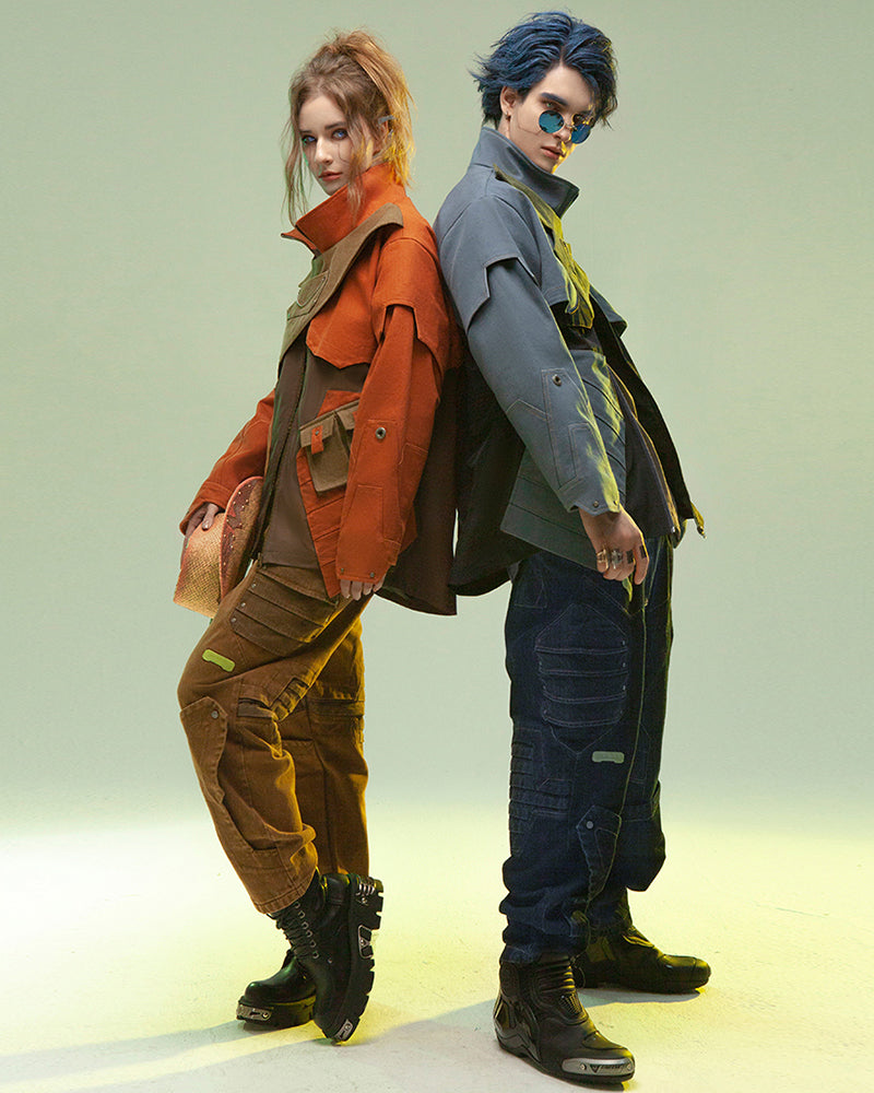 XIPHEVIL Cyberpunk Outfits Far-Off Vanguard Multi-Pocket Jacket