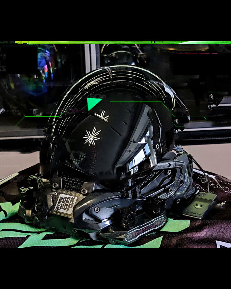 cyberpunk helmet motorcycle Fast and Furious LED Cyberpunk Helmet Mask - Black - Adjustable PVC - Includes Balaclava
