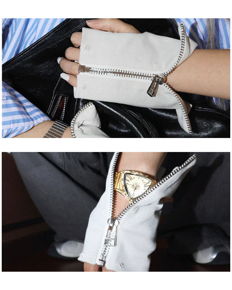 Urban Wasteland|Zipper Fingerless Gloves