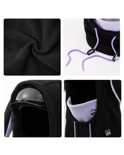 Ski Wear Fleece-Lined Bunny Ear Unisex Balaclava Hood