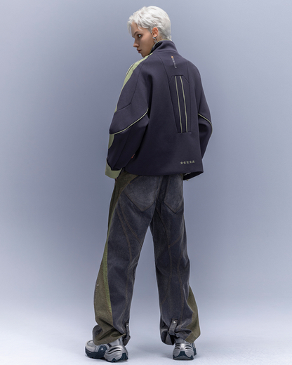 XIPHEVIL Flocked Wash Cyberpunk Streetwear Wide-Leg Pants