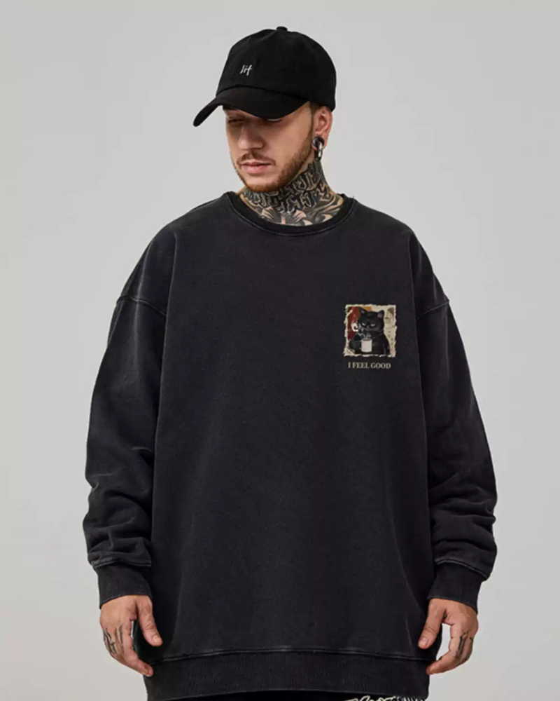 Fun Street Cartoon Hip-Hop Oversized Sweatshirt