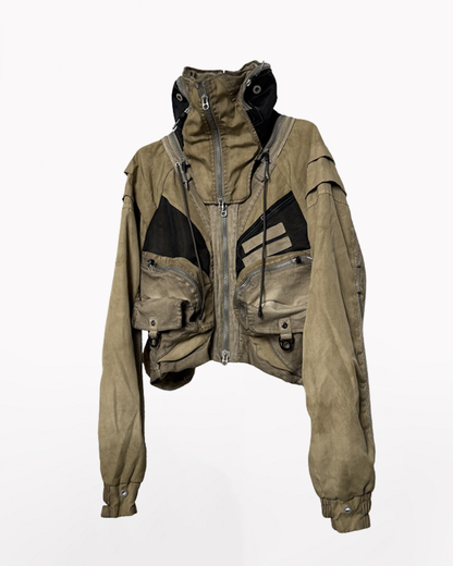 Functional Apocalyptic Wasteland Modular Detachable-Collar Jacket