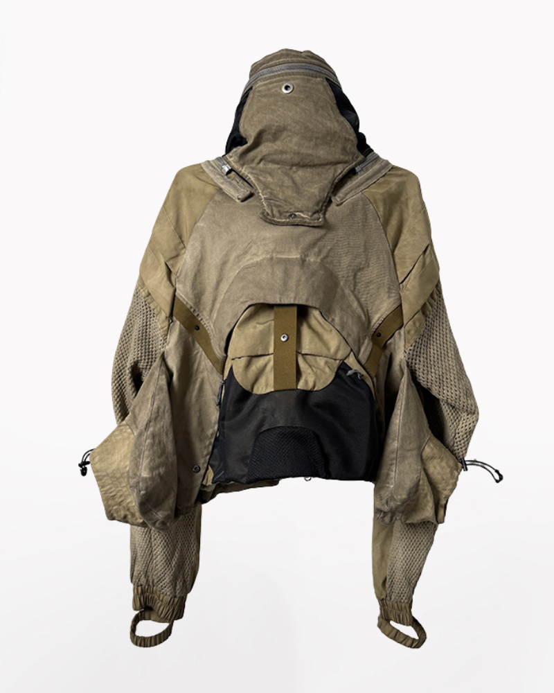 Functional Apocalyptic Wasteland Modular Detachable-Collar Jacket