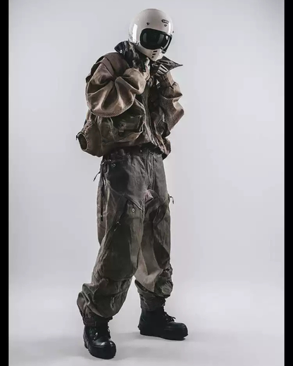 Functional Apocalyptic Wasteland Modular Detachable-Collar Jacket