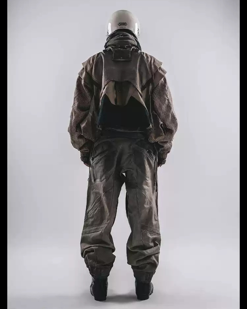 Functional Apocalyptic Wasteland Modular Detachable-Collar Jacket
