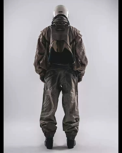 Functional Apocalyptic Wasteland Modular Detachable-Collar Jacket