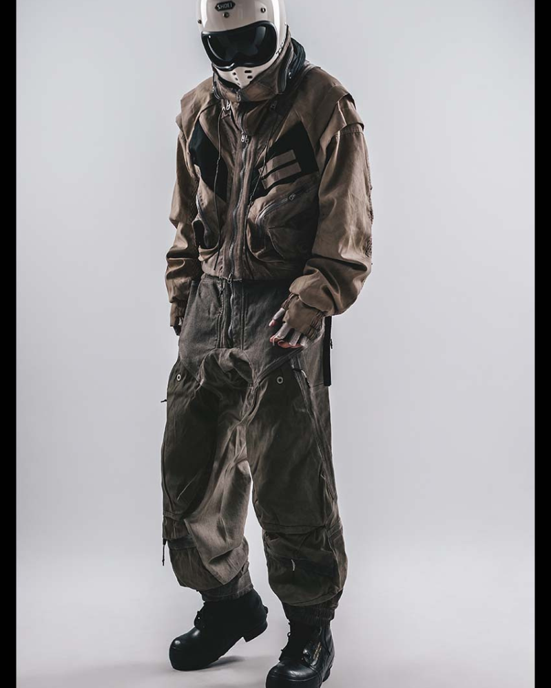 Functional Apocalyptic Wasteland Modular Detachable-Collar Jacket