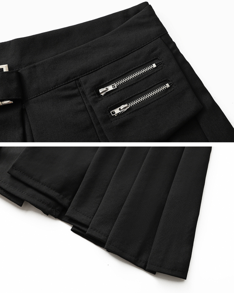 Functional Belt Pocket Cargo Mini Skirt