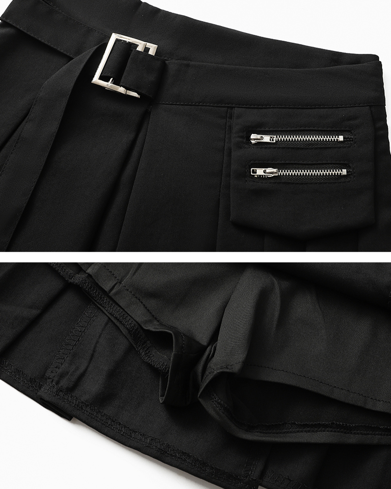 Functional Belt Pocket Cargo Mini Skirt