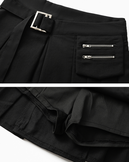 Functional Belt Pocket Cargo Mini Skirt