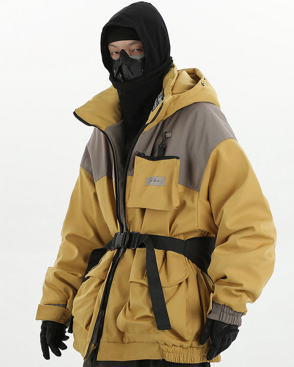 Functional Chest Pocket Unisex Hooded Winter Jacket