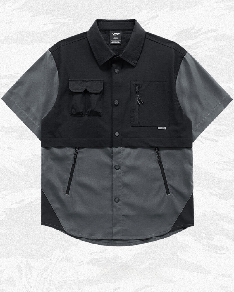 Techwear T-shirts,tactical shirt,mens black tees,cargo t-shirt men&